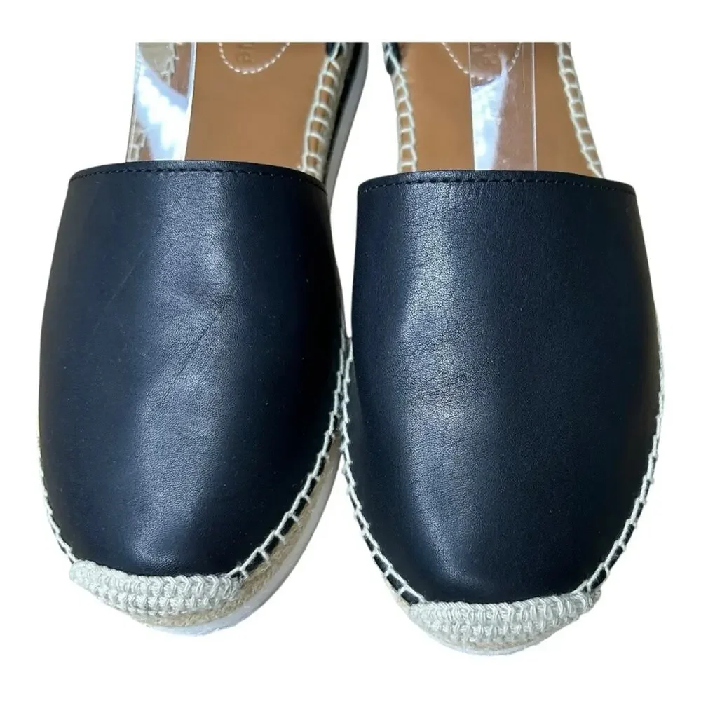 See by Chloe Glyn Espadrille Sandal Black Ankle Strap Size 37